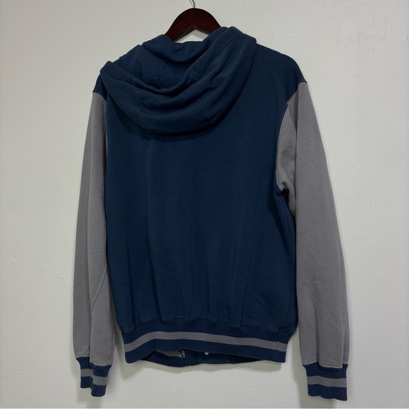 Jordan Varsity Hoodie Jacket 2.0 Snap Front Medium Gray Blue Logo Pockets - Picture 4 of 10